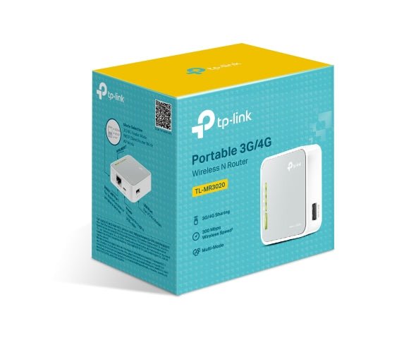 TP - Link TL - MR3020 Portable 3G/4G Wireless N Router 2.4GHz (150Mbps) 802.11bgn 1x100Mbps WAN/LAN 1xUSB 1xmini USB Internal Antennas ~TL - MR3220 - CCTV Guru