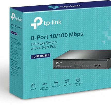 TP - Link TL - SF1008LP 8 - Port 10/100Mbps Desktop Switch with 4 - Port PoE - CCTV Guru