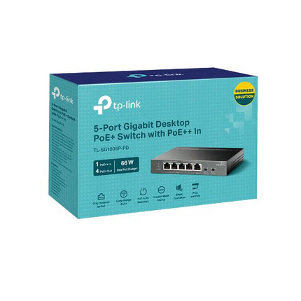 TP - Link 5 - Port Gigabit Desktop PoE+ Switch with 1 - Port PoE++ In and 4 - Port PoE+Out - TL - SG1005P - PD - CCTV Guru