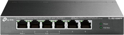 TP - Link 6 - Port Gigabit Desktop Switch with 3 - Port PoE+ and 1 - Port PoE++ - TL - SG1006PP - CCTV Guru