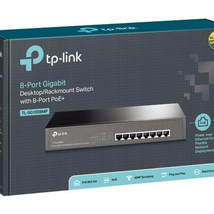 TP - Link TL - SG1008MP 8 - Port Gigabit Desktop/Rackmount Switch with 8 - Port PoE+ (Replacement model of TL - SG1008PE) - CCTV Guru