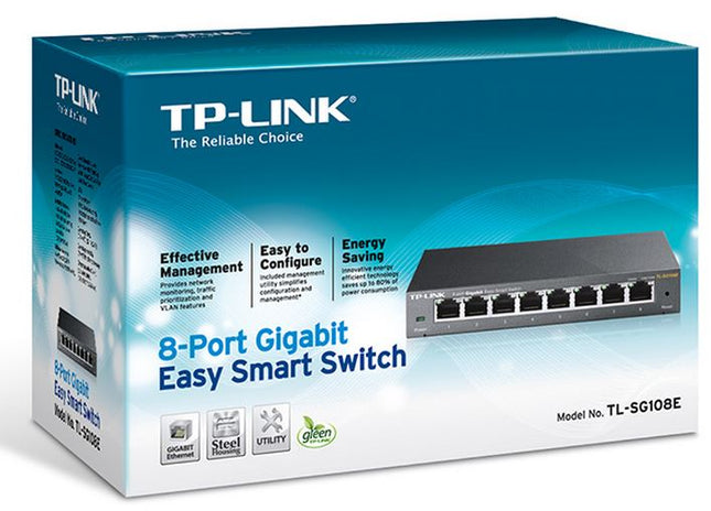 TP - Link TL - SG108E 8 - Port Gigabit Easy Smart Switch Provides network monitoring, traffic prioritization and VLAN Web - based user interface Fanless - CCTV Guru