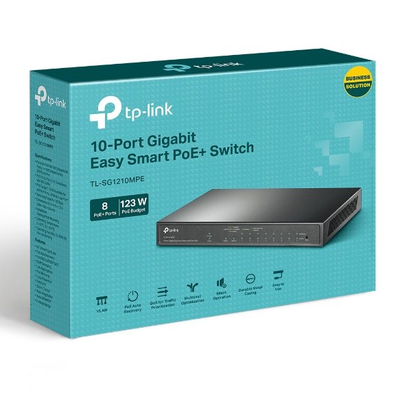 TP - Link TL - SG1210MPE 10 - Port Gigabit Easy Smart Switch with 8 - Port PoE+ - CCTV Guru