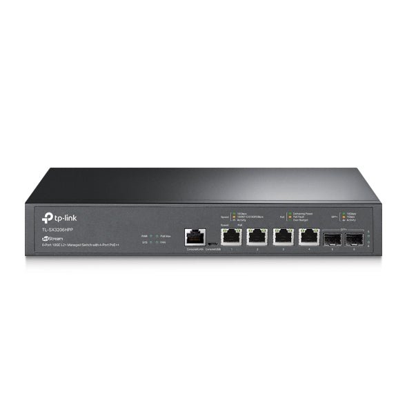 TP - Link JetStream 6 - Port 10GE L2+ Managed Switch with 4 - Port PoE++ - TL - SX3206HPP - CCTV Guru