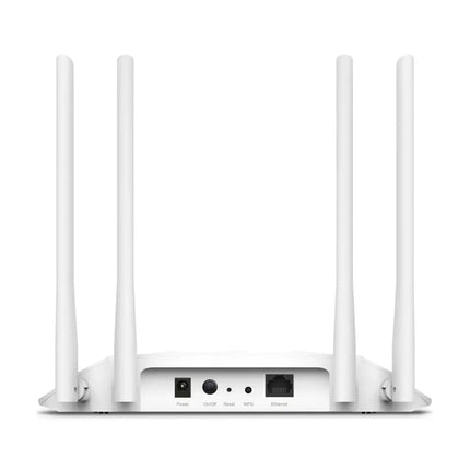 Rear view of the TP-Link TL-WA1801 AX1800 Access Point showcasing the Gigabit Ethernet port, power button, and multi-mode operation support.