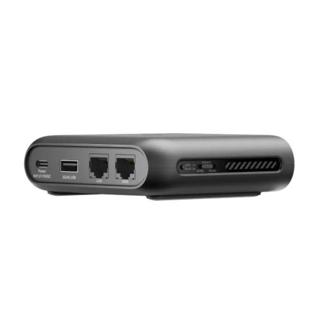 Close-up of the connectivity ports on the TP-Link TL-WR1502X router, showing the WAN/LAN port, LAN port, USB port, and Type-C power input.