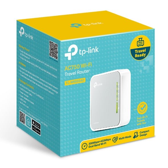 TP - Link TL - WR902AC AC750 750Mbps Dual Band WiFi Wireless Travel Router 1x100Mbps LAN/WAN USB for 3G/4G Modem Pocket Size WISP AP Range Extender Client - CCTV Guru