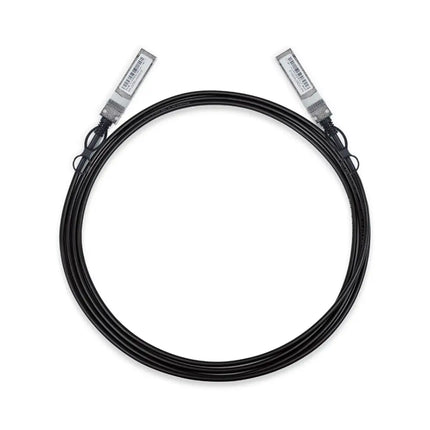 TP-Link Australia 3-meter 10G SFP+ direct attach copper passive twinax cable for data center networking.
