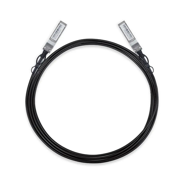 TP-Link Australia 3-meter 10G SFP+ direct attach copper passive twinax cable for data center networking.