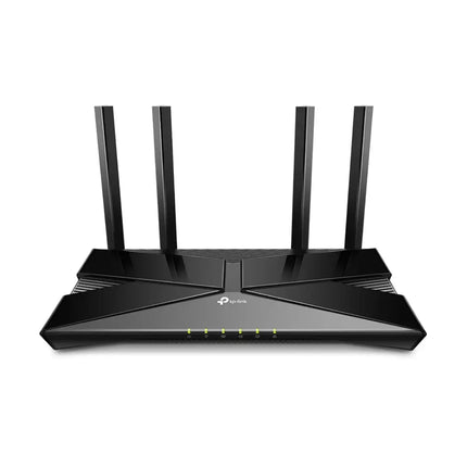 TP-Link Archer AX1500 Wi-Fi 6 Router featuring four high-gain external antennas and a sleek black casing.