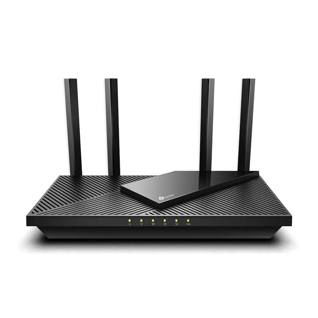 TP-Link Archer AX55 AX3000 Dual Band Gigabit Wi-Fi 6 Router with four high-performance antennas.