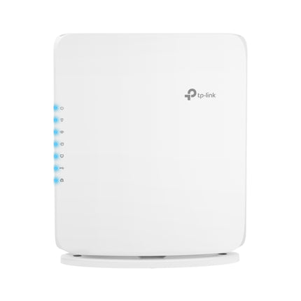 Rear view of the Archer BE450 router showcasing the 2.5G multi-gigabit WAN/LAN ports and USB file-sharing port.