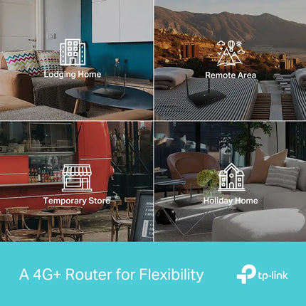 The TP-Link Archer MR600 AC1200 router set up on a desk, providing high-speed 4G mobile broadband internet.