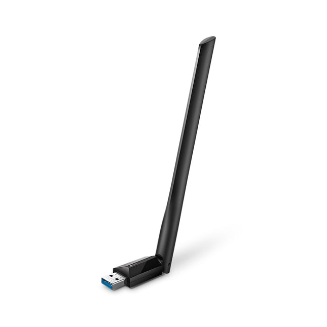 TP-Link Archer T3U Plus AC1300 high gain dual band USB Wi-Fi adapter with external antenna.