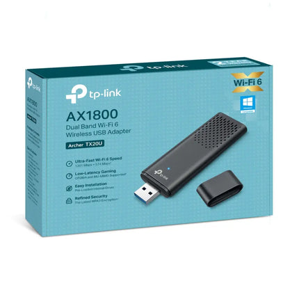 Retail box packaging for the TP-Link Archer TX20U AX1800 Wireless USB Adapter, Australian Edition.