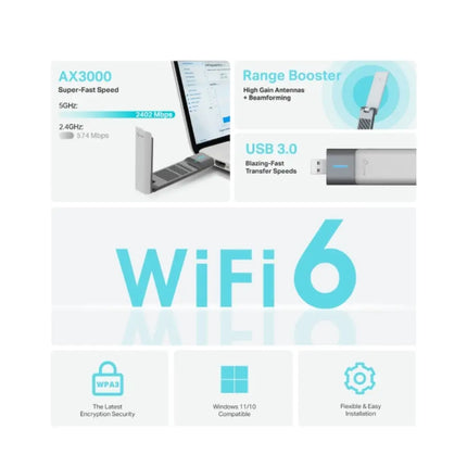 The USB 3.0 extension cable and cradle for the TP-Link Archer TX50UH adapter, designed for flexible desktop placement and faster data transfers.