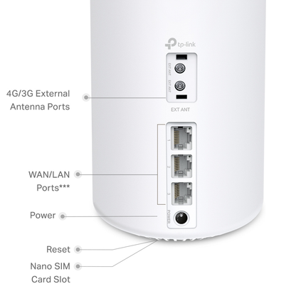 TP-Link Australia Deco X50-4G smart home mesh router unit on a clean, modern tabletop background.