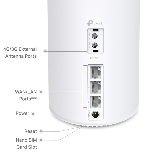 TP-Link Australia Deco X50-4G smart home mesh router unit on a clean, modern tabletop background.