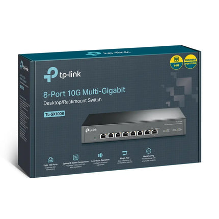 TP-Link TL-SX1008 8-Port 10G Desktop/Rackmount Switch engineered for high-bandwidth enterprise and studio networking.