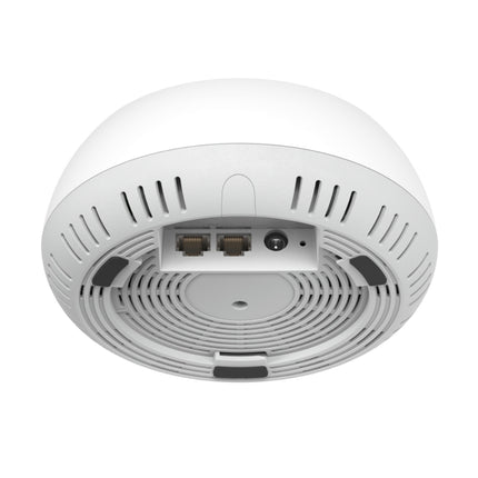 Close-up of the TP-Link Deco BE65-PoE interfaces highlighting the dual 2.5 Gbps PoE ports for ultra-fast multi-gigabit wired networks.