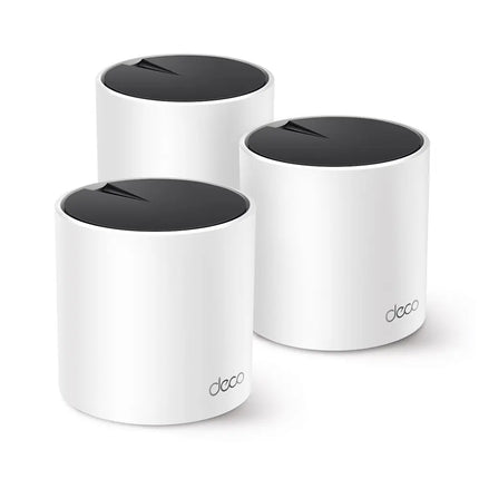 TP-Link Deco X55 3-Pack AX3000 Whole Home Mesh Wi-Fi 6 System, engineered to cover large houses and eliminate dead zones.