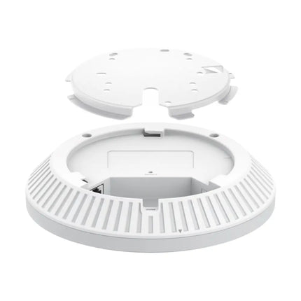 Rear view of the TP-Link EAP613 access point, highlighting the passive PoE/PoE+ Gigabit Ethernet port for easy deployment.
