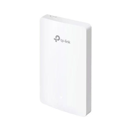 TP-Link Omada EAP615-Wall AX1800 Wall Plate Wi-Fi 6 Access Point in a clean white finish.