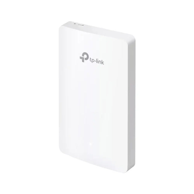 TP-Link Omada EAP615-Wall AX1800 Wall Plate Wi-Fi 6 Access Point in a clean white finish.