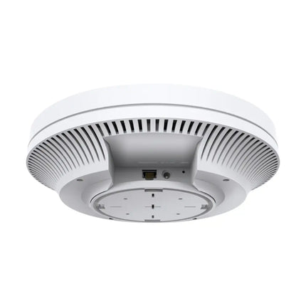 Sleek white TP-Link EAP620 HD AX1800 ceiling mount access point ideal for office and enterprise deployment.