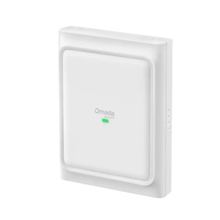 Close-up view of the bottom panel on a TP-Link Omada EAP725-Outdoor wireless access point, highlighting the 2.5G PoE port and waterproof cable gland.