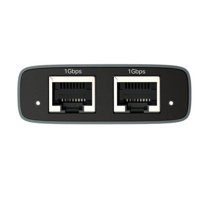 Front view of the retail packaging for the TP-Link EH210 Gigabit Ethernet Splitter, Australian edition.