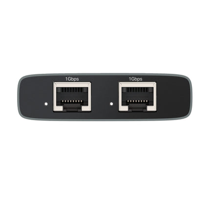 Side view of the TP-Link EH310 splitter showing the two-ports-per-side layout with automatic input and output configuration.