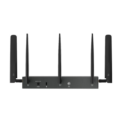 Rear view of the Omada ER706WP-4G gateway highlighting the built-in Nano SIM card slot for 4G LTE cellular failover internet.