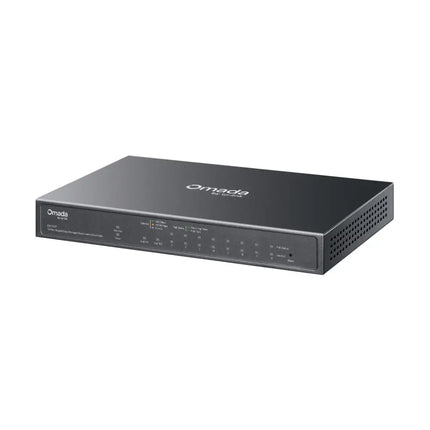 Side profile of the durable, fanless metal housing on the TP-Link Omada ES210GP network switch.