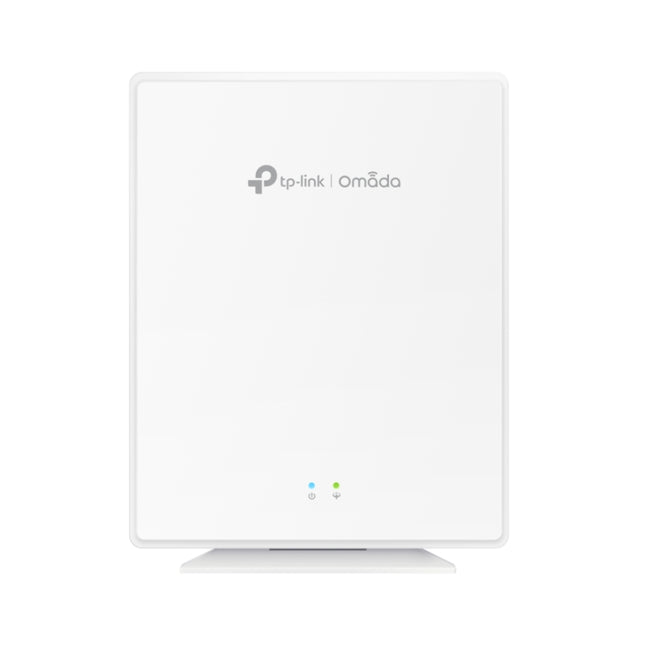 TP-Link Omada EAP610GP-Desktop AX1800 Wi-Fi 6 Desktop GPON Access Point in white.