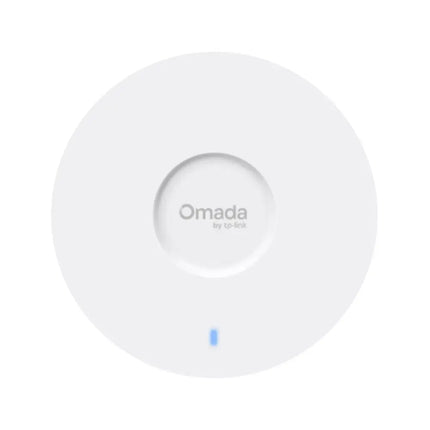 TP-Link Omada EAP653 AX3000 ceiling mount Wi-Fi 6 access point in a compact, ultra-slim white circular chassis.