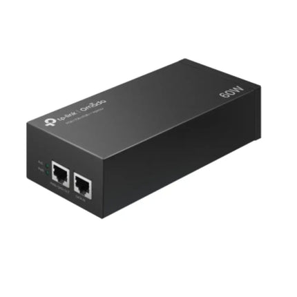 TP-Link Omada PoE170S high-power gigabit PoE++ injector in a compact black metal casing.