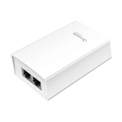 TP-Link Omada POE4824G 48V 24W Passive PoE Adapter in black, featuring an integrated power LED indicator light.