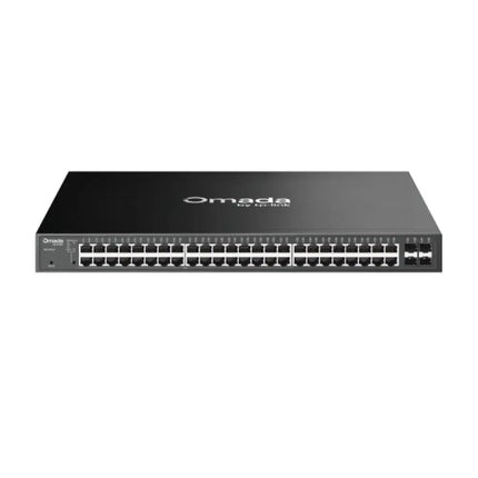 TP-Link Omada SG2452LP 52-port gigabit smart rackmount switch featuring a durable dark gray 1U metal chassis.