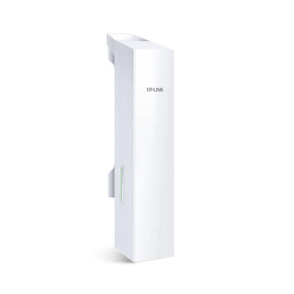 Front view of the tall, white weatherproof TP-Link Pharos CPE220 2.4GHz 12dBi outdoor directional access point design.
