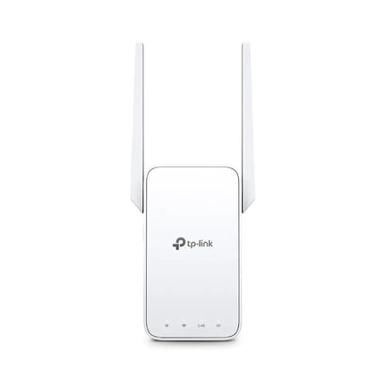 TP-Link RE315 AC1200 dual-band Wi-Fi range extender with two external antennas in white.