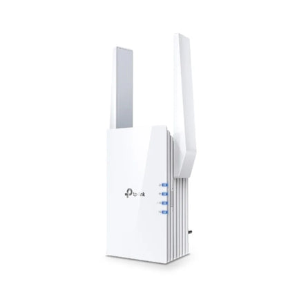 Side view of the RE605X range extender highlighting the built-in Gigabit Ethernet port used for connecting wired devices or setting up Access Point mode.