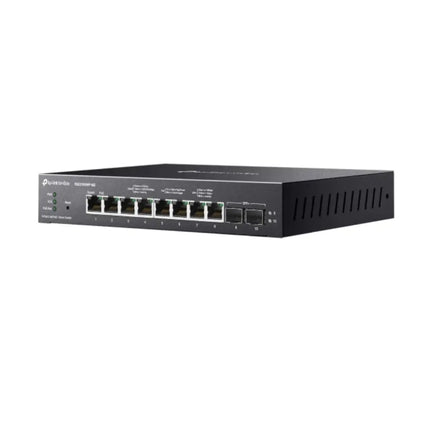 Omada SG2210XMP-M2 multi-gigabit switch powering high-performance Wi-Fi 7 access points with its high-capacity PoE budget and 2.5G data speeds.