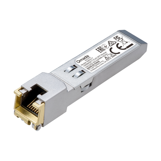 TP-Link Omada SM331T 1000BASE-T RJ45 SFP Module for gigabit copper connections.