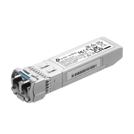 TP-Link SM5110-LR Omada 10GBase-LR SFP+ LC Transceiver module, clean profile view.