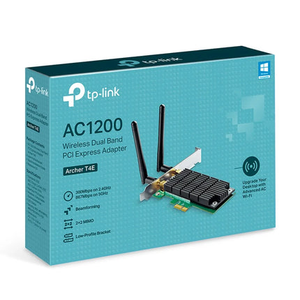 An infographic illustrating the Archer T4E's dual-band capabilities, supporting speeds of up to 867Mbps on the 5GHz band and 300Mbps on the 2.4GHz band for 4K streaming.