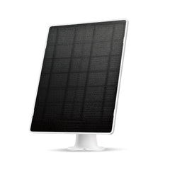 Front view of the compact, high-efficiency black TP-Link Tapo A202 solar panel charger designed for smart security cameras.