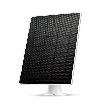 Front view of the compact, high-efficiency black TP-Link Tapo A202 solar panel charger designed for smart security cameras.
