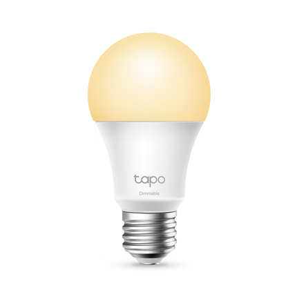 TP-Link Tapo L510E Smart Wi-Fi Light Bulb featuring dimmable warm white lighting and app control.