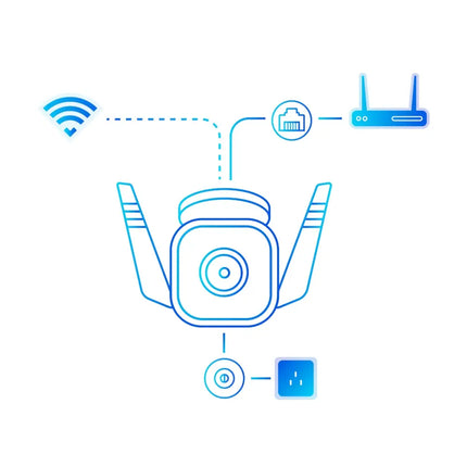 The TP-Link TC65 smart home camera featuring advanced night vision and 3MP ultra-high-definition video recording for low-light surveillance.